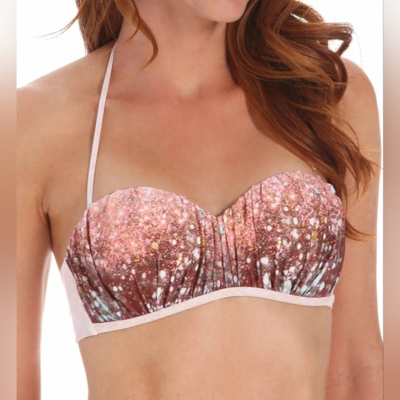 L*SPACE Ariel celestial print bandeau top and matching bottom. - Picture 2 of 8